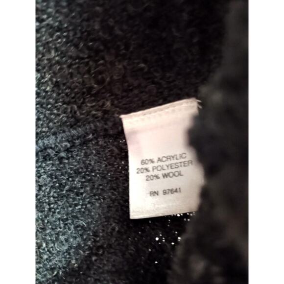 Pure Jill Coat Women Large Petite Gray Bouclé Wool Blend Open Chore Basic Jacket - Picture 8 of 8